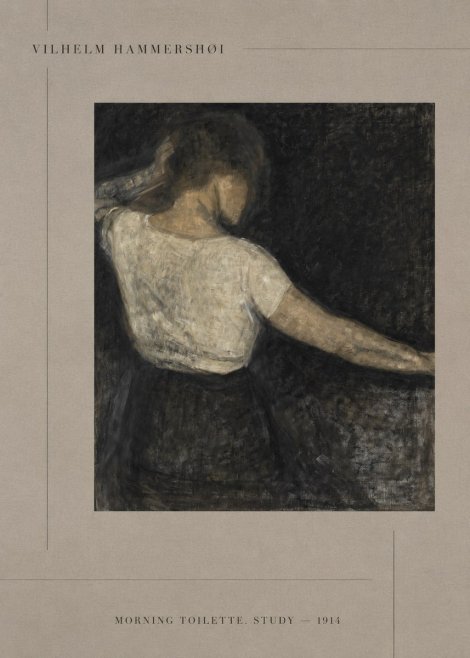 Vilhelm Hammershøi Morning Toilette. Study No4 - Juliste