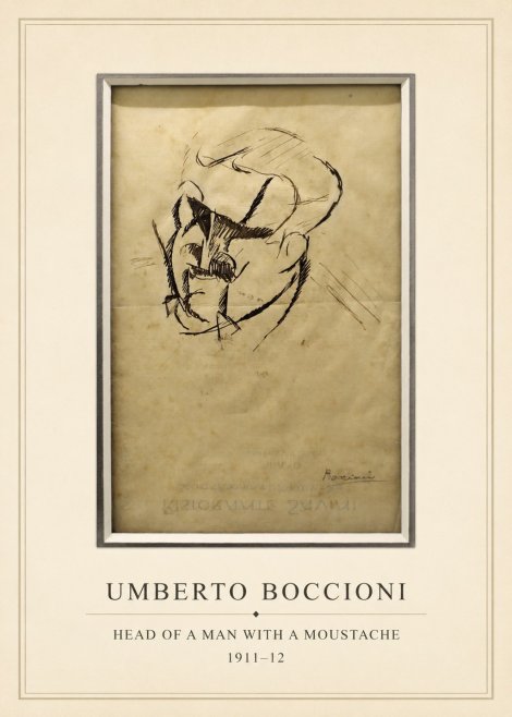 Umberto Boccioni Head of a Man with a Moustache No4 - Juliste