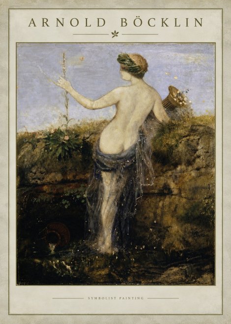 Arnold Böcklin Nymph in a Spring Forest No3 - Juliste