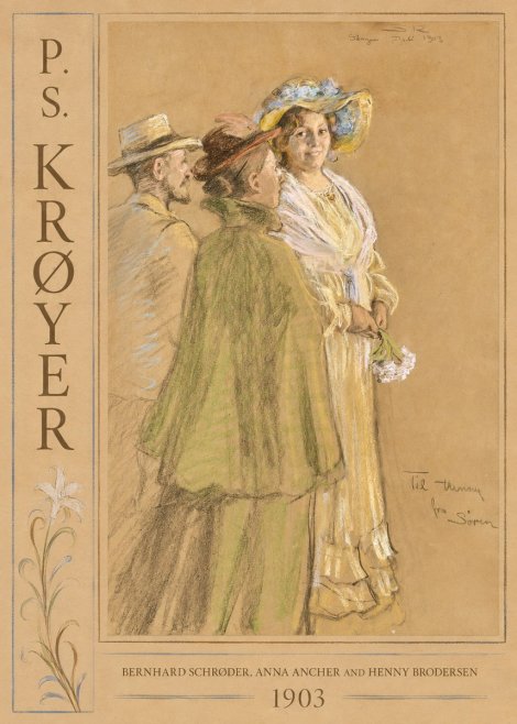 P.S. Krøyer Bernhard Schrøder, Anna Ancher and Henny Brodersen No2 - Juliste
