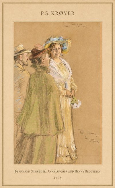 P.S. Krøyer Bernhard Schrøder, Anna Ancher and Henny Brodersen No4 - Juliste