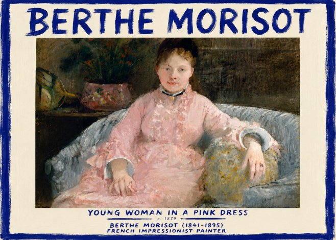 Berthe Morisot Young Woman in a Pink Dress I No3 - Juliste