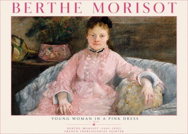 Berthe Morisot Young Woman in a Pink Dress I No4 - Juliste