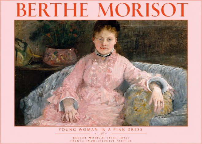 Berthe Morisot Young Woman in a Pink Dress I No5 - Juliste