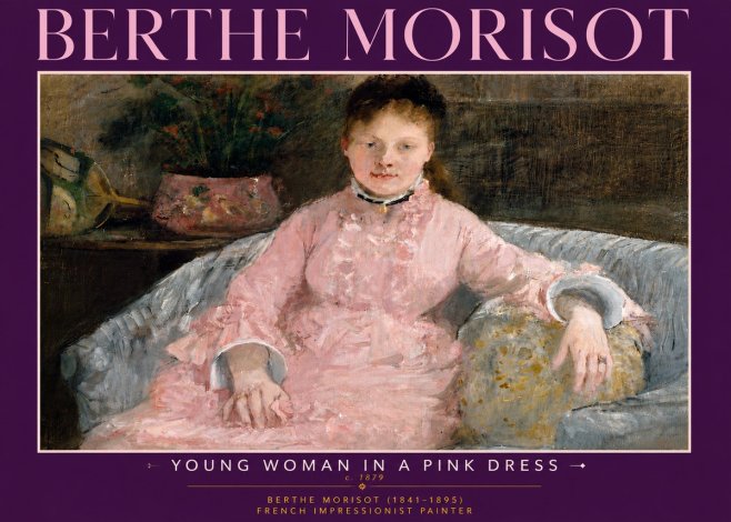 Berthe Morisot Young Woman in a Pink Dress I No6 - Juliste