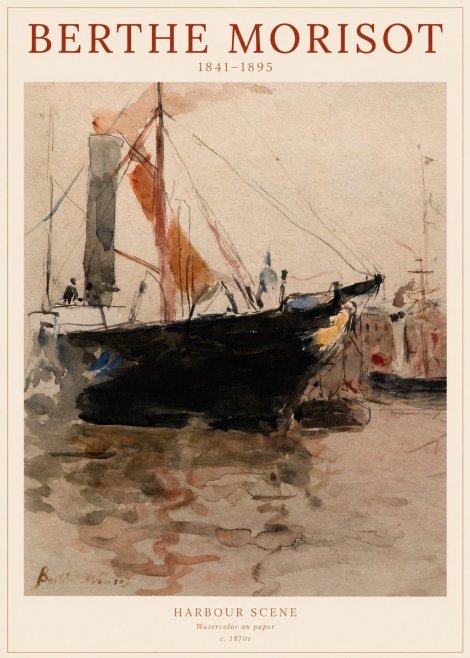 Berthe Morisot Harbour Scene No1 - Juliste