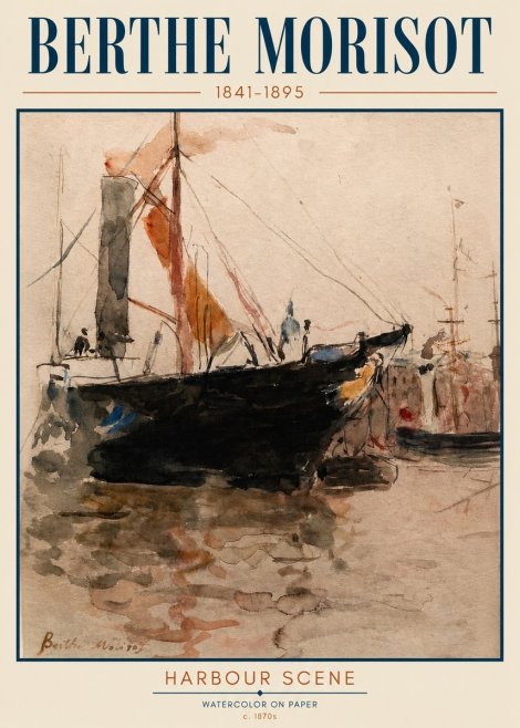 Berthe Morisot Harbour Scene No3 - Juliste