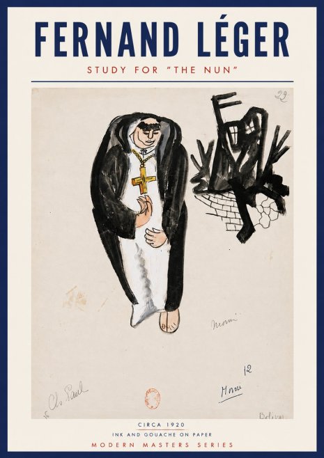 Fernand Léger Study for "the Nun" No6 - Juliste