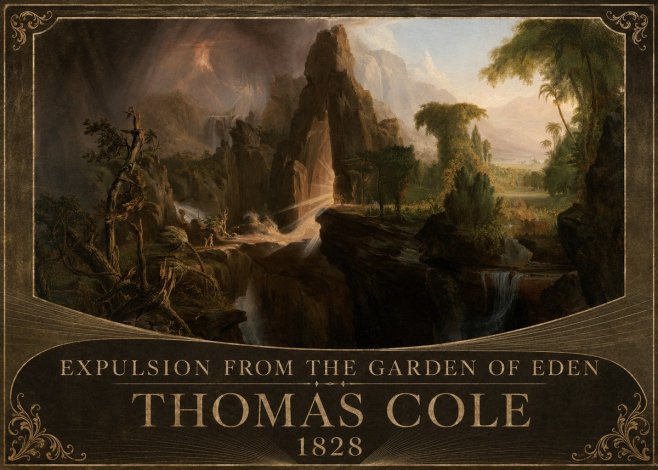 Thomas Cole Expulsion from the Garden of Eden I No3 - Juliste