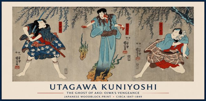 Utagawa Kuniyoshi The Ghost of Ako: Oiwa's Vengeance No1 - Juliste