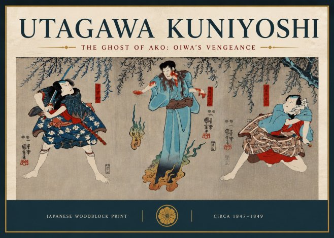 Utagawa Kuniyoshi The Ghost of Ako: Oiwa's Vengeance No5 - Juliste