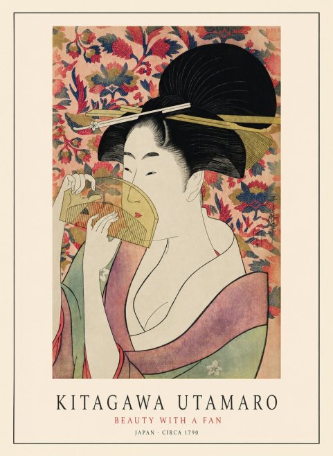 Kitagawa Utamaro Beauty with a Fan II No1 - Juliste