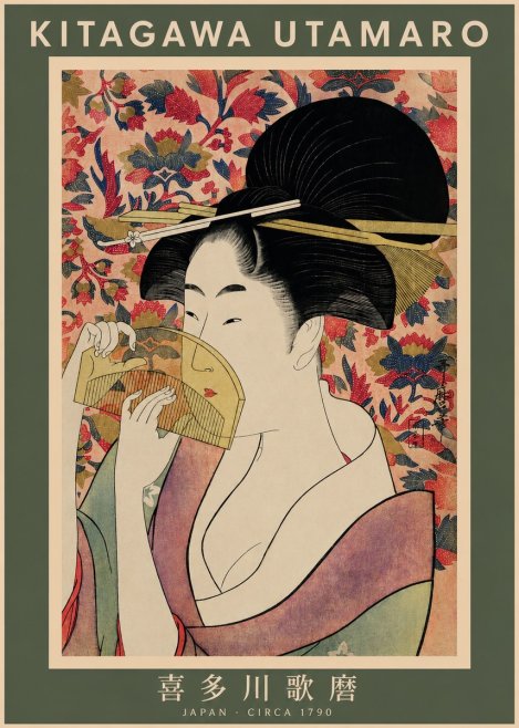 Kitagawa Utamaro Beauty with a Fan II No2 - Juliste