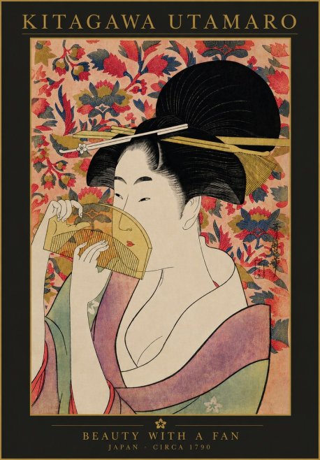 Kitagawa Utamaro Beauty with a Fan II No4 - Juliste