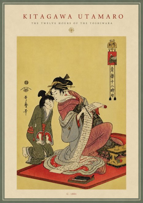 Kitagawa Utamaro The Twelve Hours of the Yoshiwara No6 - Juliste