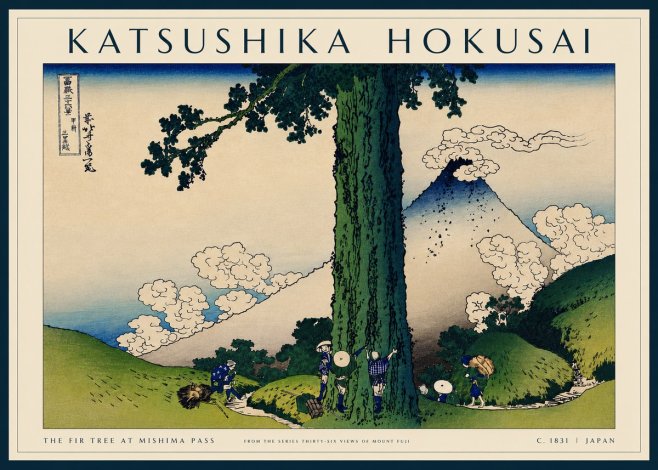 Katsushika Hokusai The Fir Tree at Mishima Pass No4 - Juliste