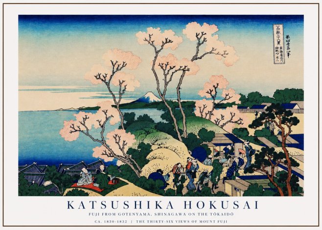 Katsushika Hokusai Fuji from Gotenyama, Shinagawa on the Tōkaidō No3 - Juliste