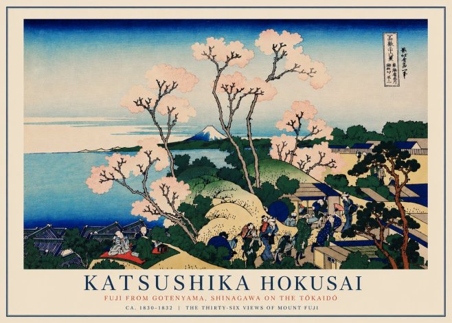 Katsushika Hokusai Fuji from Gotenyama, Shinagawa on the Tōkaidō No5 - Juliste