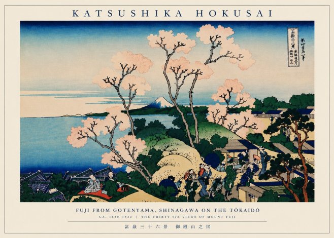 Katsushika Hokusai Fuji from Gotenyama, Shinagawa on the Tōkaidō No6 - Juliste