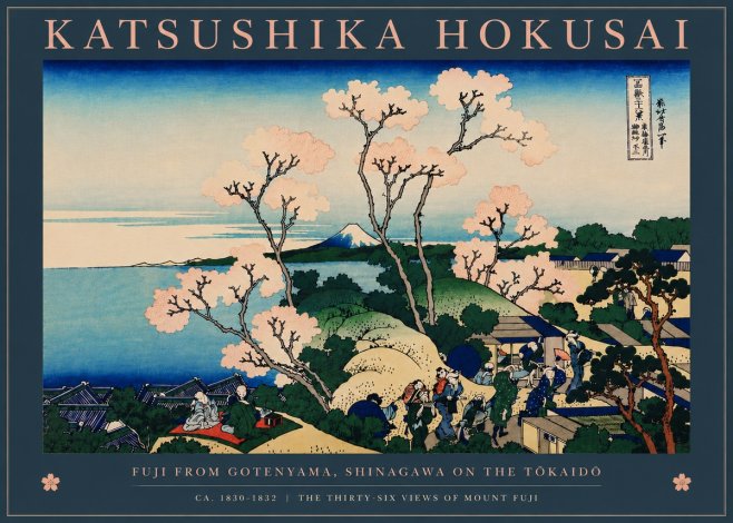 Katsushika Hokusai Fuji from Gotenyama, Shinagawa on the Tōkaidō No7 - Juliste