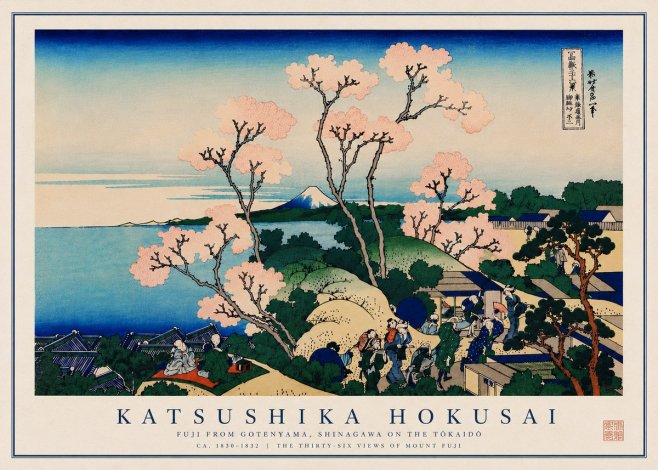 Katsushika Hokusai Fuji from Gotenyama, Shinagawa on the Tōkaidō No8 - Juliste