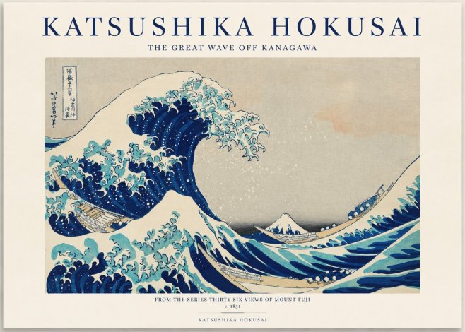 Katsushika Hokusai The Great Wave off Kanagawa I No1 - Juliste