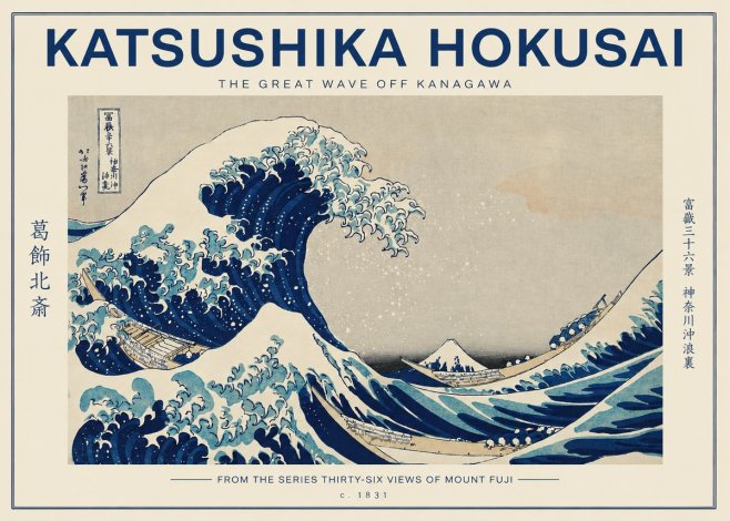 Katsushika Hokusai The Great Wave off Kanagawa I No2 - Juliste