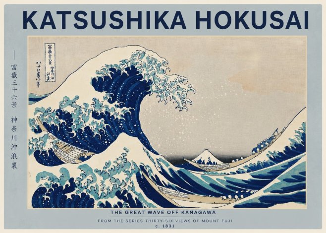 Katsushika Hokusai The Great Wave off Kanagawa I No4 - Juliste