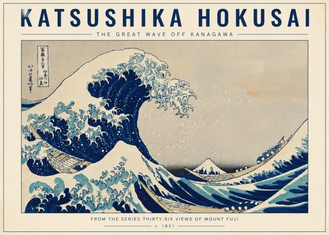 Katsushika Hokusai The Great Wave off Kanagawa I No5 - Juliste