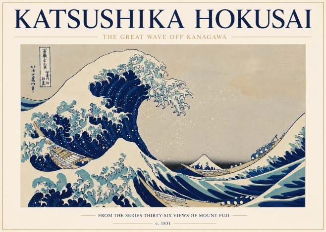 Katsushika Hokusai The Great Wave off Kanagawa I No7 - Juliste