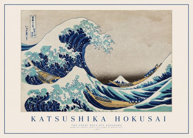Katsushika Hokusai The Great Wave off Kanagawa II No1 - Juliste
