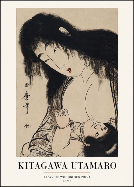 Kitagawa Utamaro Mother Nursing Her Child No1 - Juliste