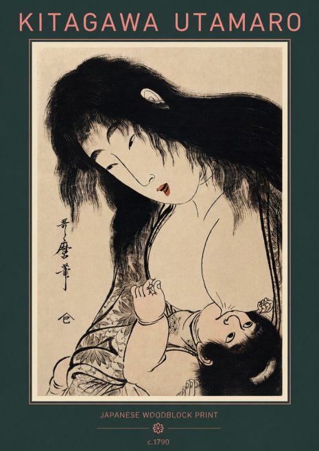Kitagawa Utamaro Mother Nursing Her Child No2 - Juliste