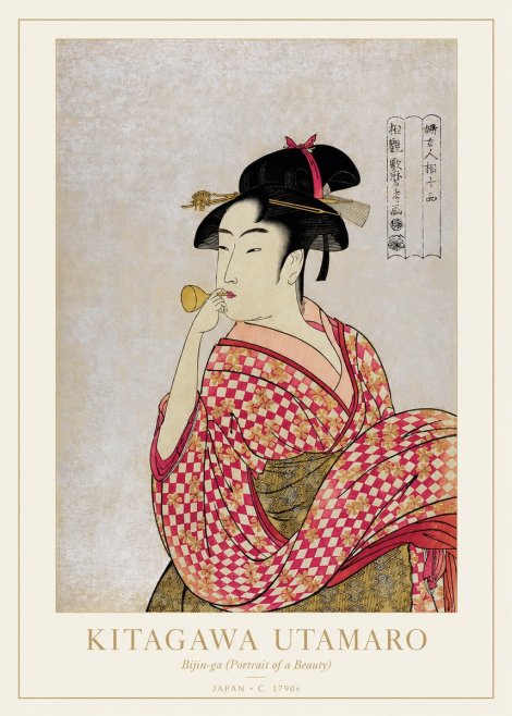 Kitagawa Utamaro Bijin-ga (Portrait of a Beauty) No1 - Juliste