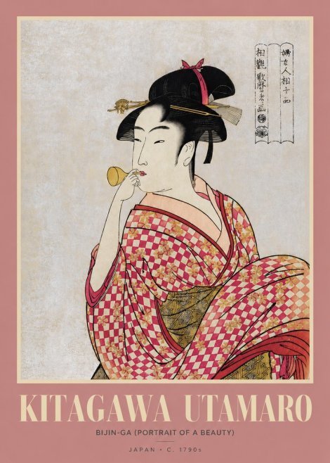 Kitagawa Utamaro Bijin-ga (Portrait of a Beauty) No2 - Juliste