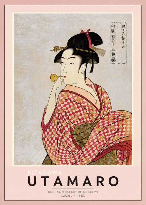 Kitagawa Utamaro Bijin-ga (Portrait of a Beauty) No4 - Juliste