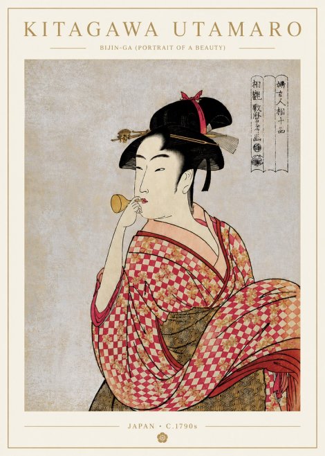 Kitagawa Utamaro Bijin-ga (Portrait of a Beauty) No5 - Juliste