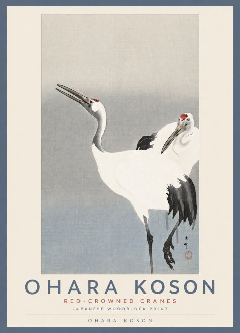 Ohara Koson Red-crowned Cranes No2 - Juliste