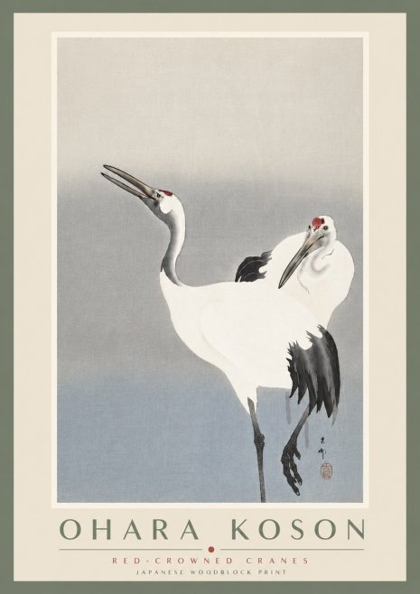 Ohara Koson Red-crowned Cranes No4 - Juliste