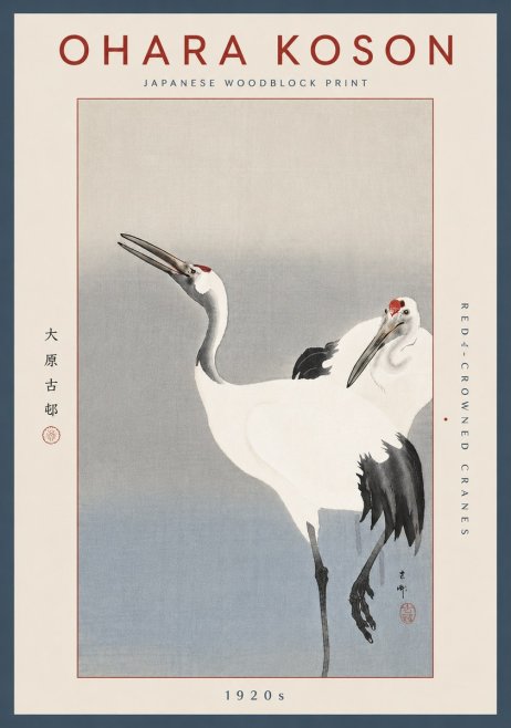 Ohara Koson Red-crowned Cranes No5 - Juliste