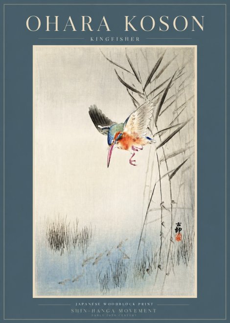 Ohara Koson Kingfisher No3 - Juliste