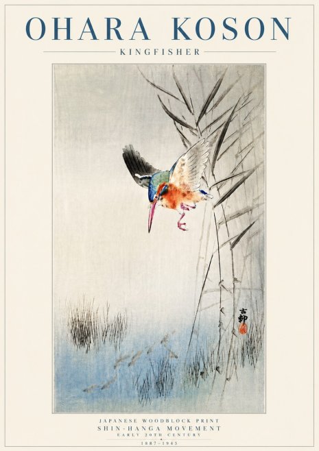 Ohara Koson Kingfisher No6 - Juliste