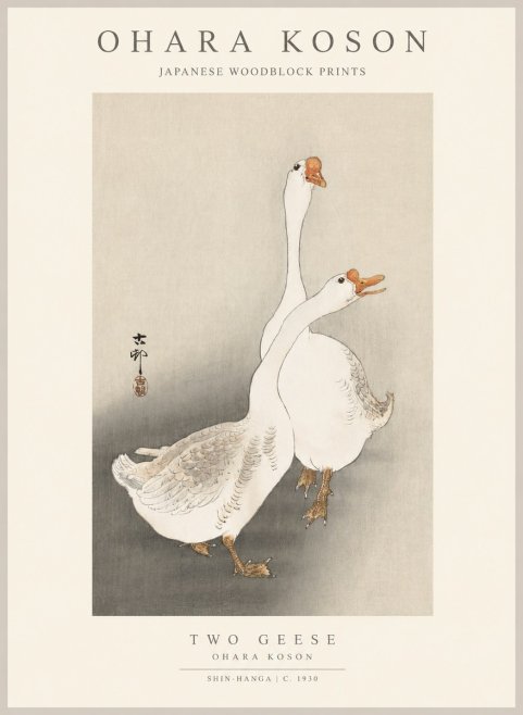 Ohara Koson Two Geese No1 - Juliste