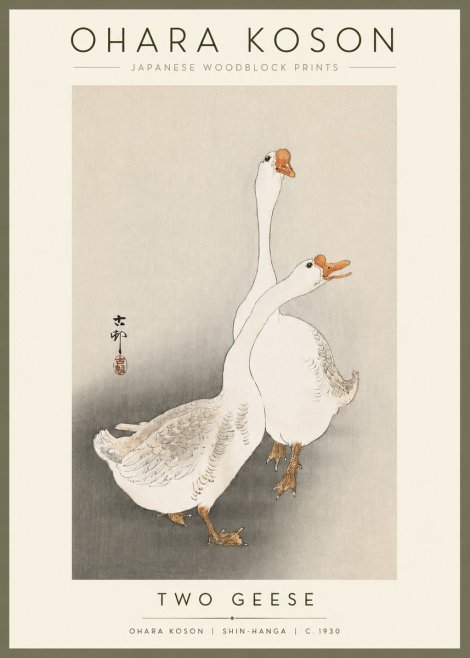 Ohara Koson Two Geese No2 - Juliste