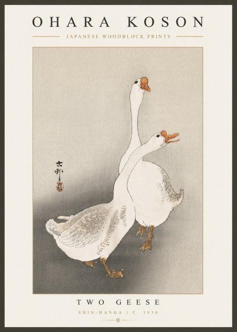 Ohara Koson Two Geese No4 - Juliste