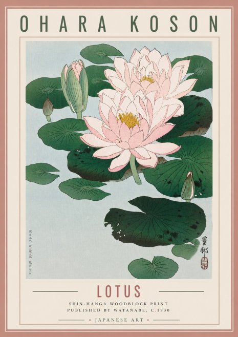 Ohara Koson Lotus I No5 - Juliste