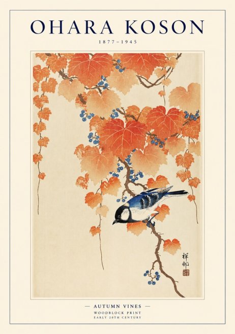 Ohara Koson Autumn Vines No1 - Juliste