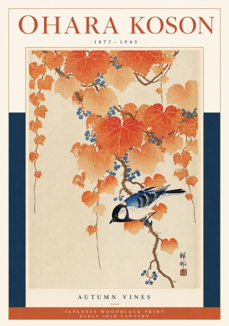 Ohara Koson Autumn Vines No2 - Juliste