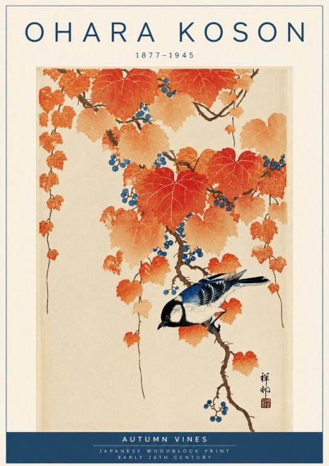 Ohara Koson Autumn Vines No4 - Juliste