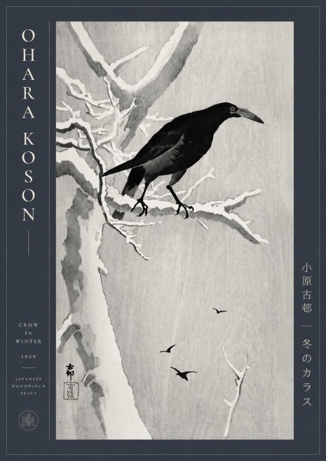 Ohara Koson Crow in Winter I No2 - Juliste